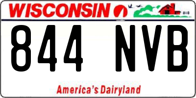 WI license plate 844NVB