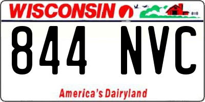 WI license plate 844NVC