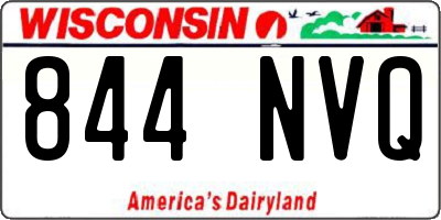 WI license plate 844NVQ
