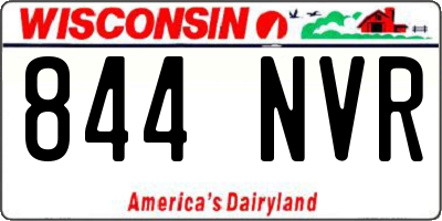 WI license plate 844NVR