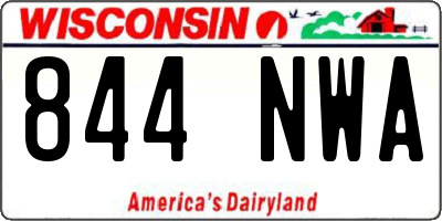 WI license plate 844NWA
