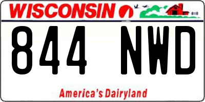 WI license plate 844NWD