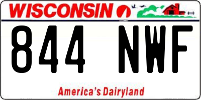 WI license plate 844NWF