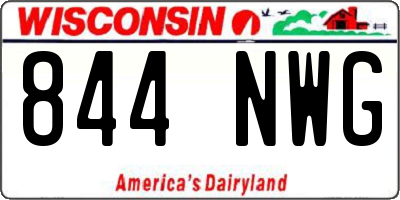 WI license plate 844NWG