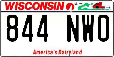 WI license plate 844NWO