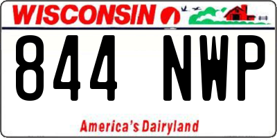 WI license plate 844NWP