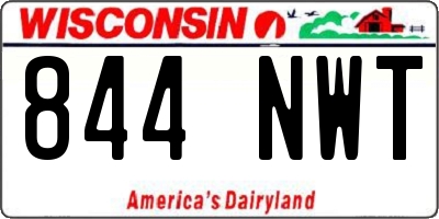 WI license plate 844NWT