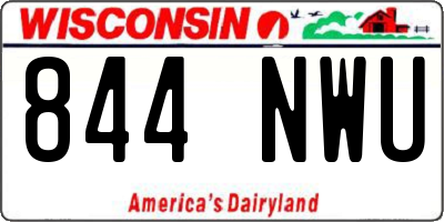 WI license plate 844NWU