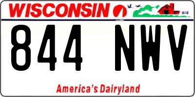 WI license plate 844NWV