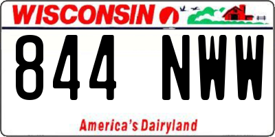 WI license plate 844NWW