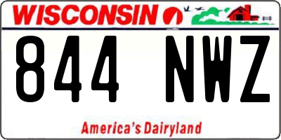 WI license plate 844NWZ