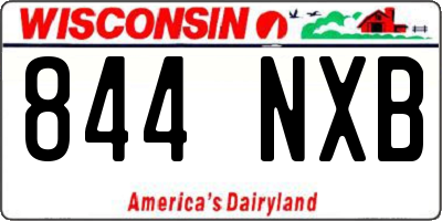 WI license plate 844NXB