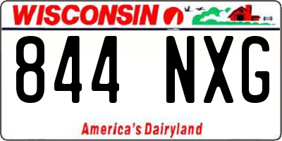 WI license plate 844NXG