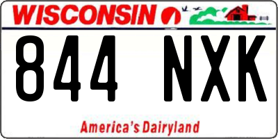 WI license plate 844NXK