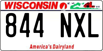 WI license plate 844NXL