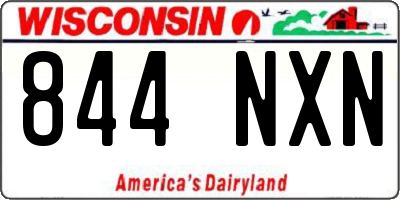 WI license plate 844NXN