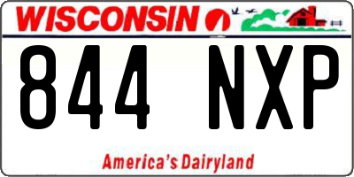 WI license plate 844NXP