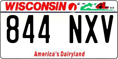 WI license plate 844NXV
