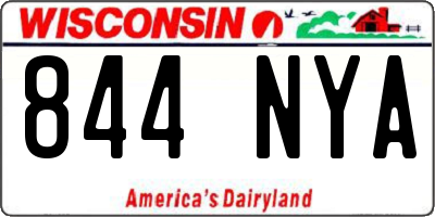 WI license plate 844NYA