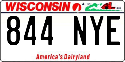 WI license plate 844NYE