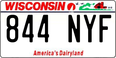 WI license plate 844NYF