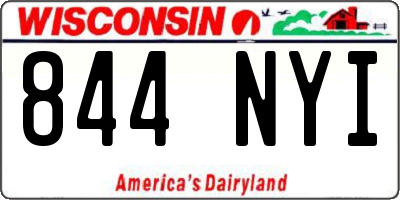 WI license plate 844NYI
