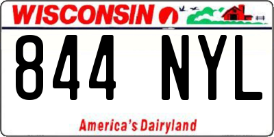 WI license plate 844NYL