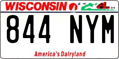 WI license plate 844NYM