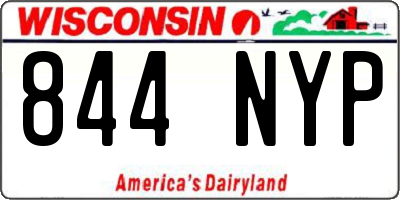 WI license plate 844NYP
