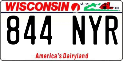 WI license plate 844NYR