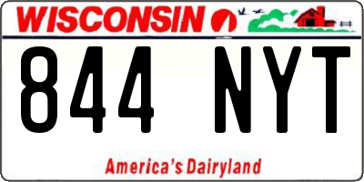 WI license plate 844NYT