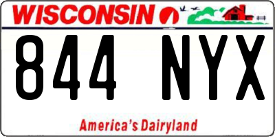WI license plate 844NYX