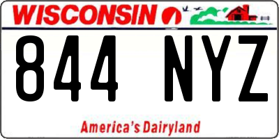 WI license plate 844NYZ