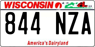 WI license plate 844NZA
