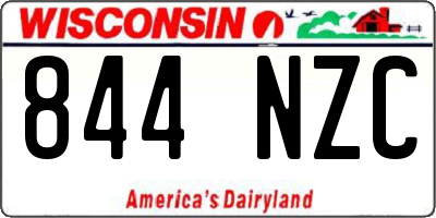 WI license plate 844NZC