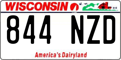 WI license plate 844NZD