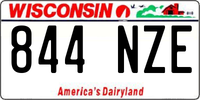 WI license plate 844NZE