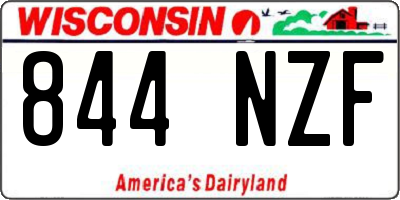 WI license plate 844NZF