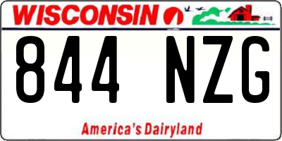 WI license plate 844NZG