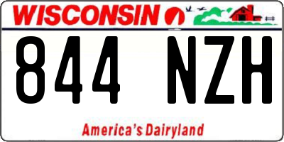 WI license plate 844NZH