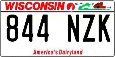 WI license plate 844NZK