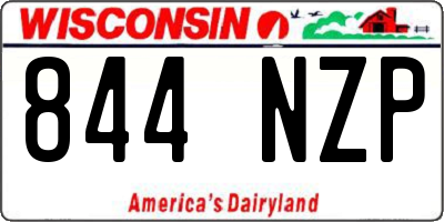WI license plate 844NZP