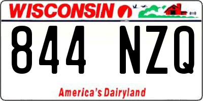 WI license plate 844NZQ