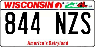 WI license plate 844NZS
