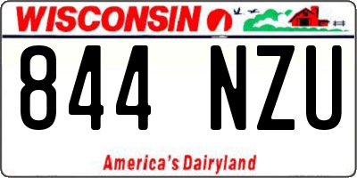 WI license plate 844NZU