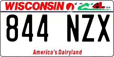 WI license plate 844NZX