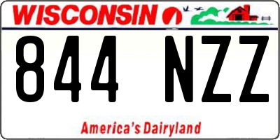 WI license plate 844NZZ