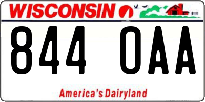 WI license plate 844OAA