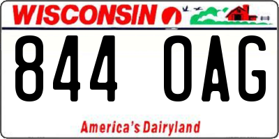 WI license plate 844OAG