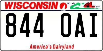 WI license plate 844OAI